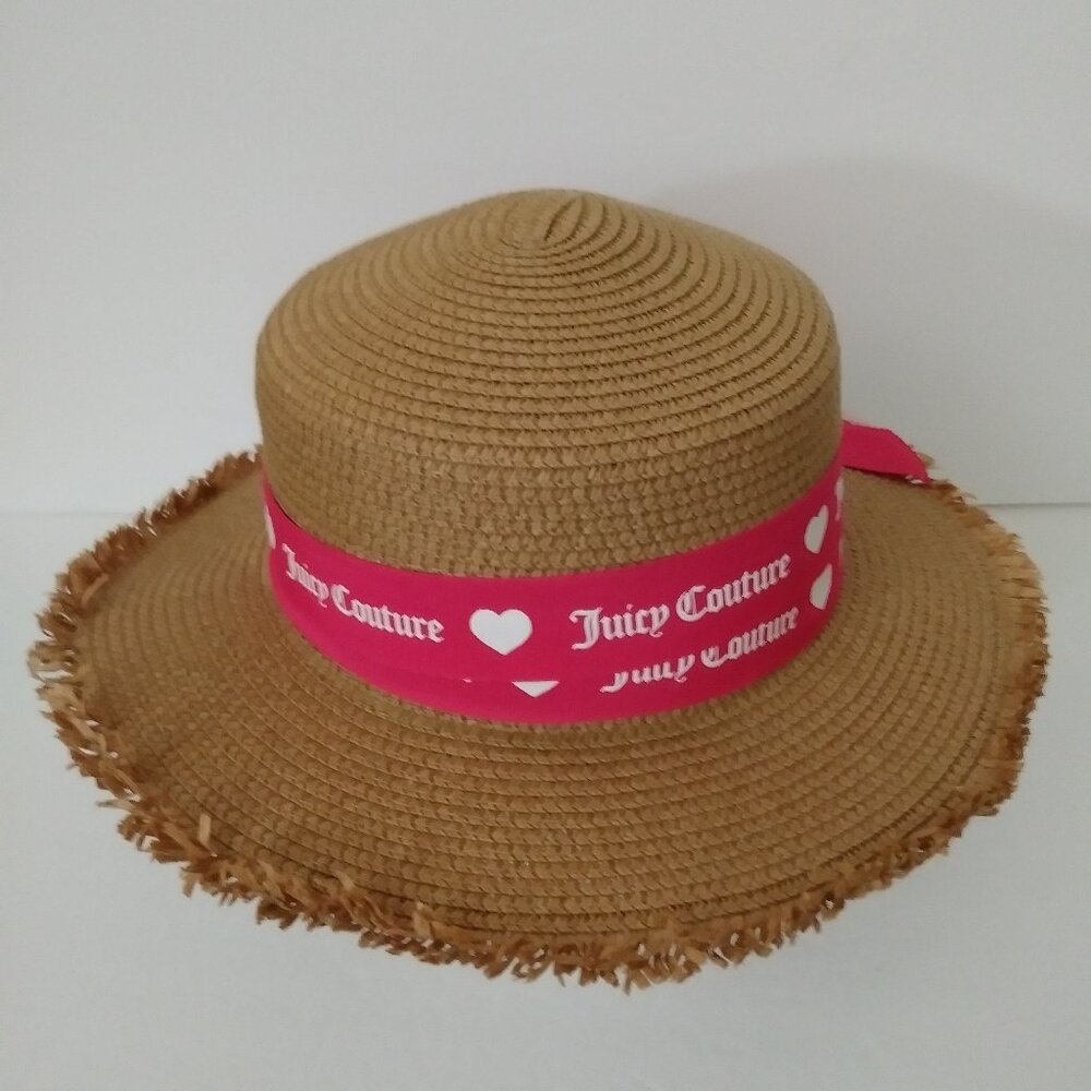 Juicy Couture Straw Hat with Pink Ribbon